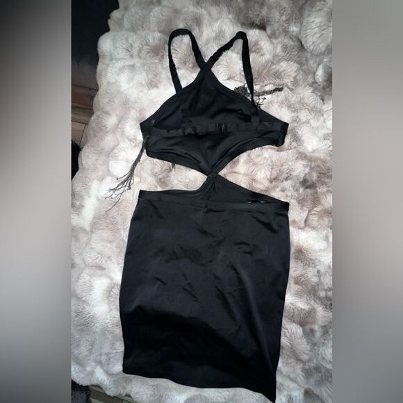 Dreamgirl Black fringe Dress, Medium - Picture 14 of 16